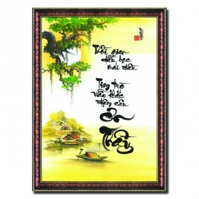 Tranh thư pháp vẽ tay chữ ƠN THẦY